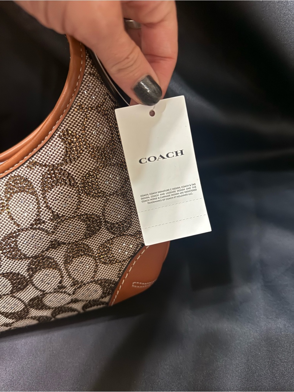 NWT Coach Crystal Signature Jacquard Hamptons Shoulder Bag - Picture 8 of 12